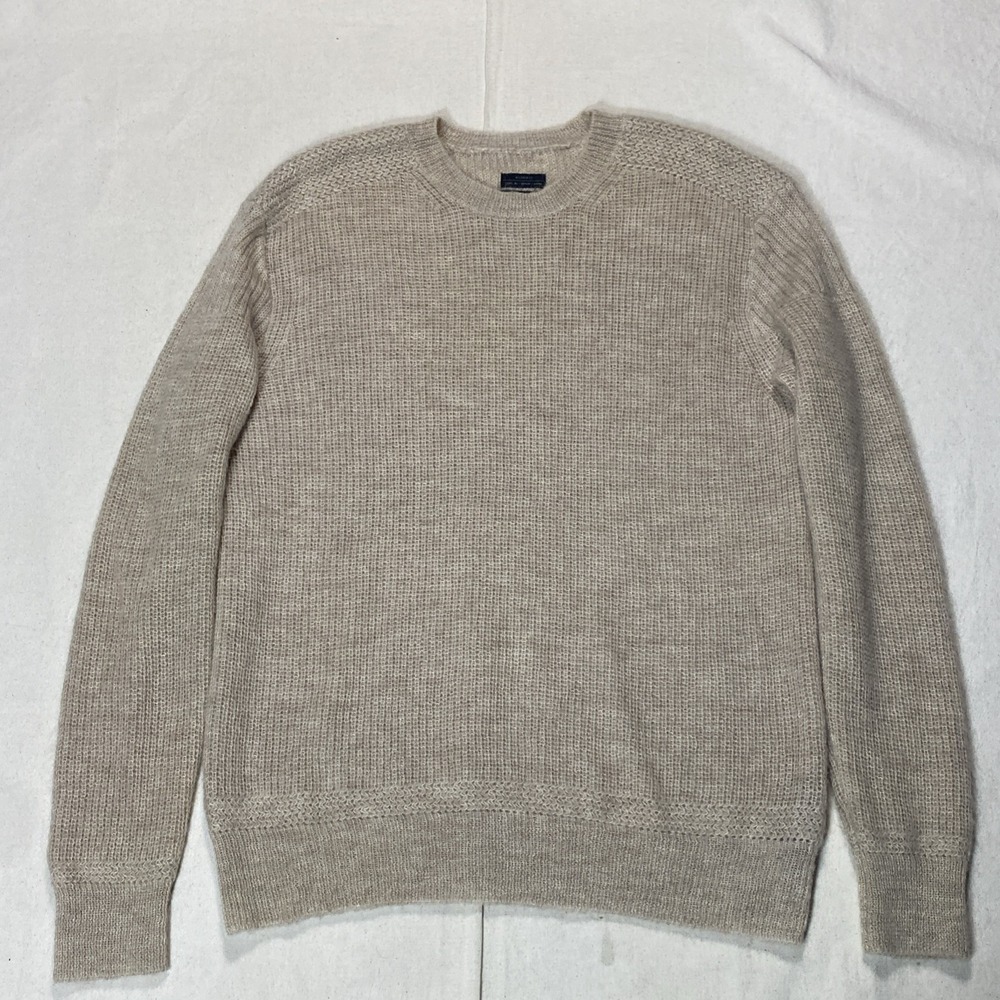 AllSaints Women's Crew Neck Pullover beige, Sweater Wool Cotton Blend Size M